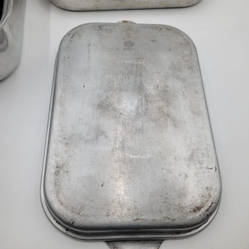Vintage Wear-Ever Aluminum Roaster Pan Set 4pc 818 918 Turkey Broiler Trays